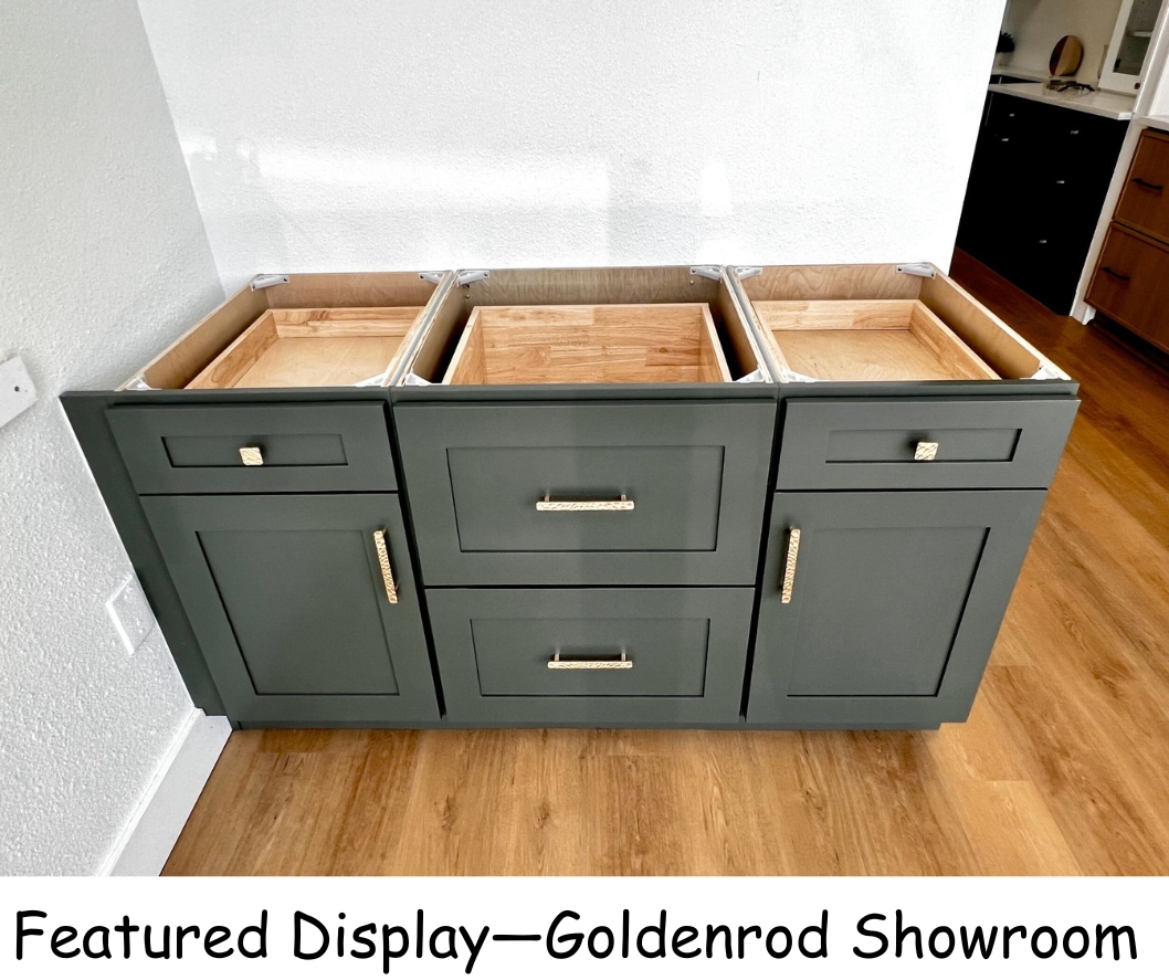 1/2 inch thick plywood cabinet box construction with "L" bracket reinforcement.