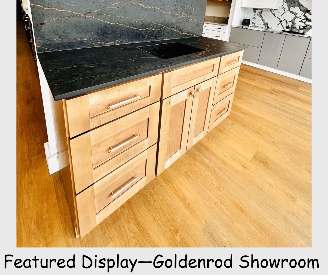 Close-up of golden blonde wood grain texture on Havana Treasure Shaker door."